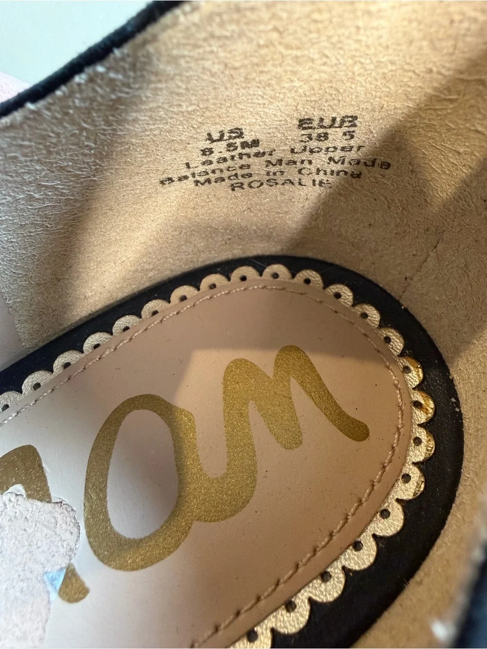 Sam Edelman Shoes Sz 8.5 Rosalie Casual Slip On Pointed Toe Flats Black Suede S6